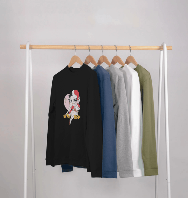 parka london Betty Boop Christmas Heart Black Sweatshirt