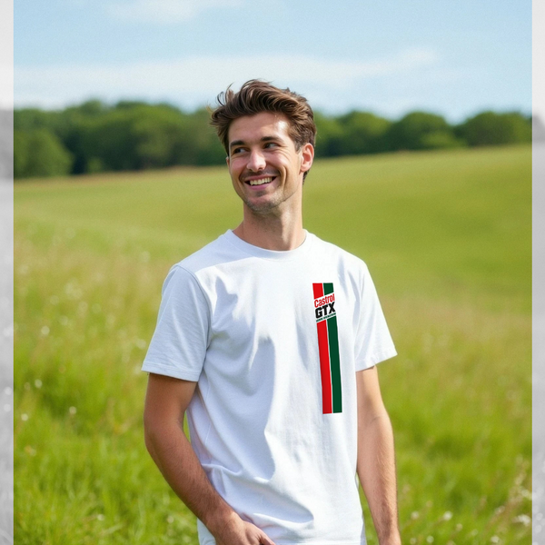 parka london Castrol Classic Logo GTX Stripe White T-Shirt