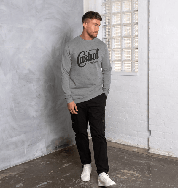 parka london Castrol Registered Script Grey Sweatshirt