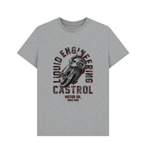 Parka London Castrol Retro Motorbike Heather Grey T-Shirt