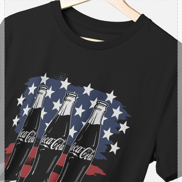 parka london Coca Cola American Bottles Black T-Shirt
