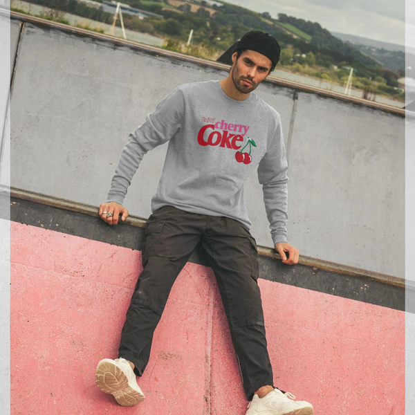 parka london Coca Cola Cherry Coke Heather Grey Sweatshirt