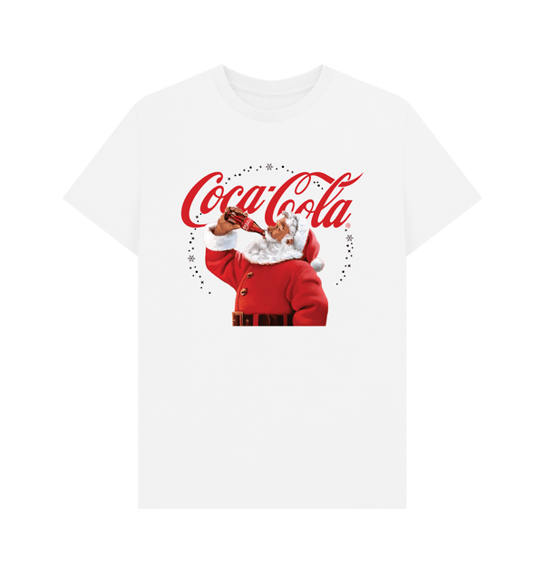 Parka London Coca Cola Drinking Santa White T-Shirt
