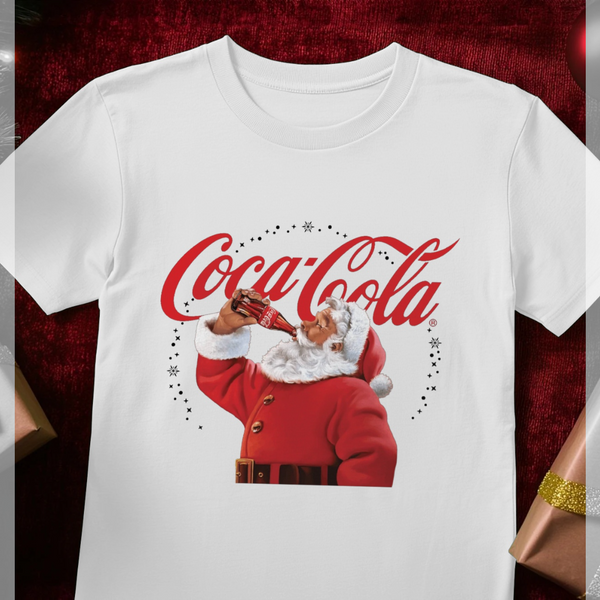 parka london Coca Cola Drinking Santa White T-Shirt