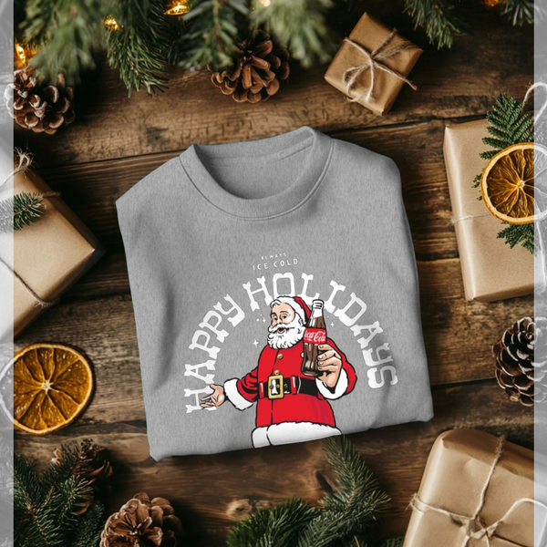 parka london Coca Cola Happy Holidays Heather Grey Sweatshirt