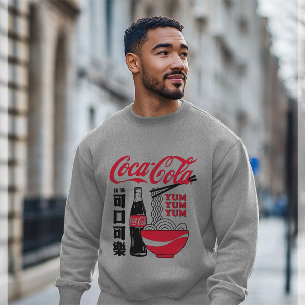 parka london Coca Cola Ramen Heather Grey Sweatshirt