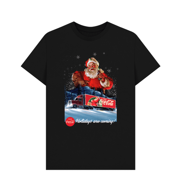 Parka London Coca Cola Santa Holidays Are Coming Black T-Shirt