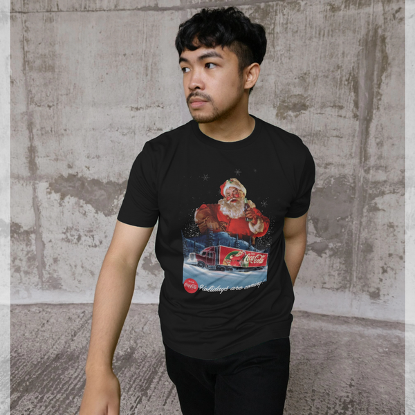 parka london Coca Cola Santa Holidays Are Coming Black T-Shirt