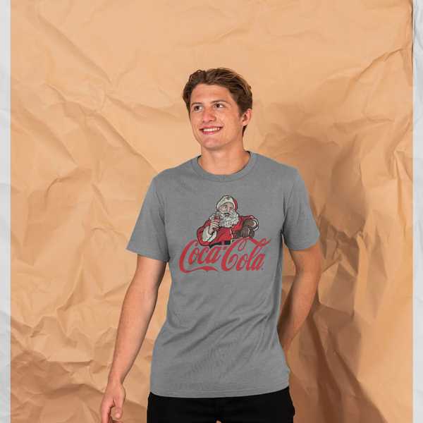 parka london Coca Cola Santa Logo Heather Grey T-Shirt
