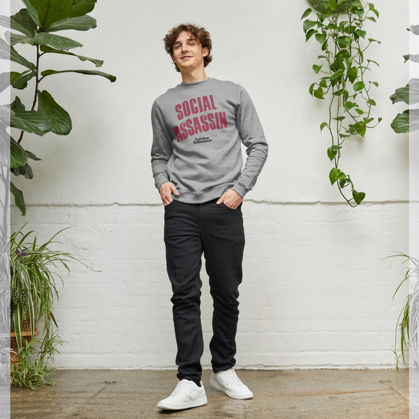 parka london Curb Your Enthusiasm Social Assassin Heather Grey Sweatshirt