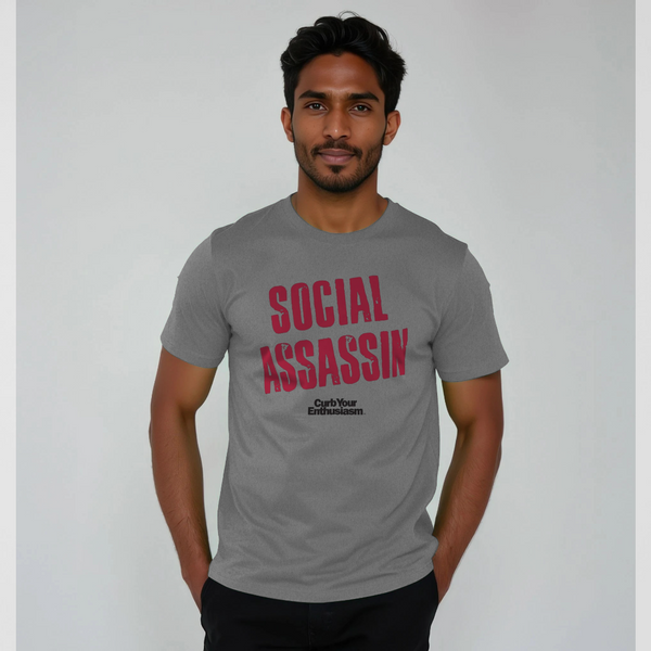 parka london Curb Your Enthusiasm Social Assassin Heather Grey T-Shirt