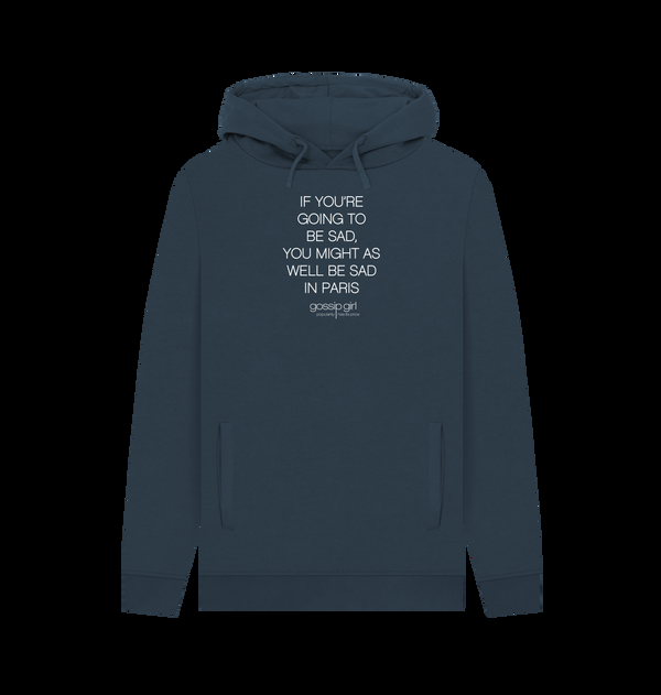 Parka London Gossip Girl Sad In Paris Graphic Navy Hoodie