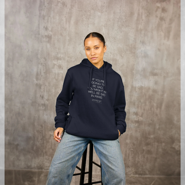 parka london Gossip Girl Sad In Paris Graphic Navy Hoodie