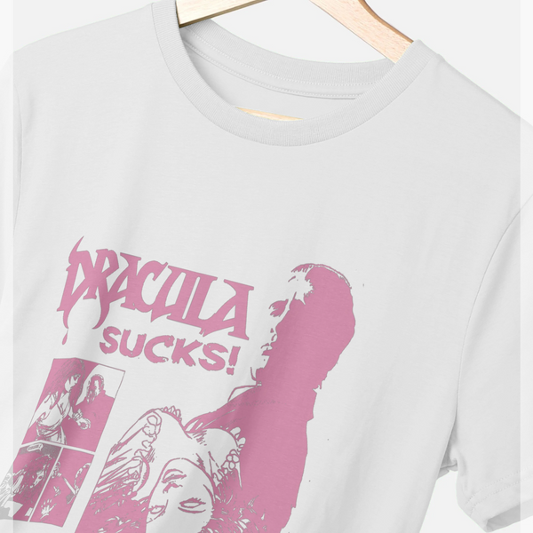 parka london Horrorline 'Dracula Sucks' White T-Shirt