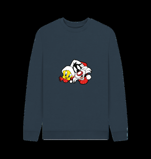Parka London Looney Tunes Christmas Sylvester And Tweety Navy Sweatshirt