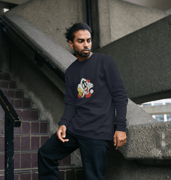 parka london Looney Tunes Christmas Sylvester and Tweety Navy Sweatshirt