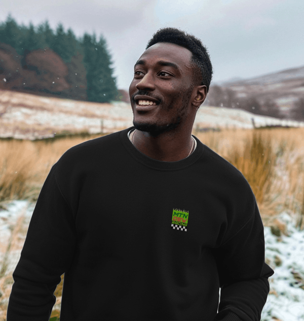 parka london Mountain Dew Check Chest Black Sweatshirt