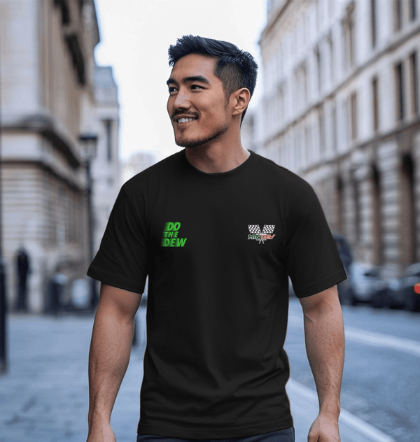 parka london Mountain Dew Racing Slogan Black T-Shirt