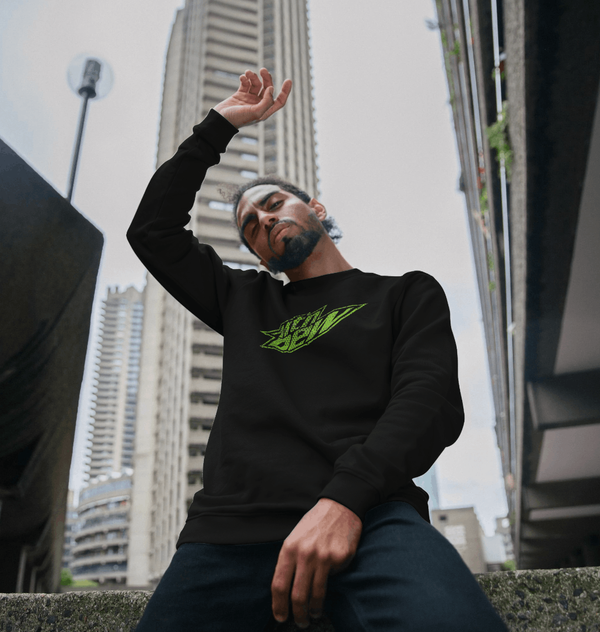 parka london Mountain Dew Speckled Logo Black Sweatshirt