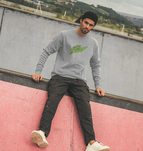 parka london Mountain Dew Speckled Logo Heather Grey Sweatshirt