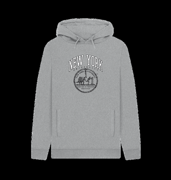 Parka London New York University Crest Graphic Grey Hoodie