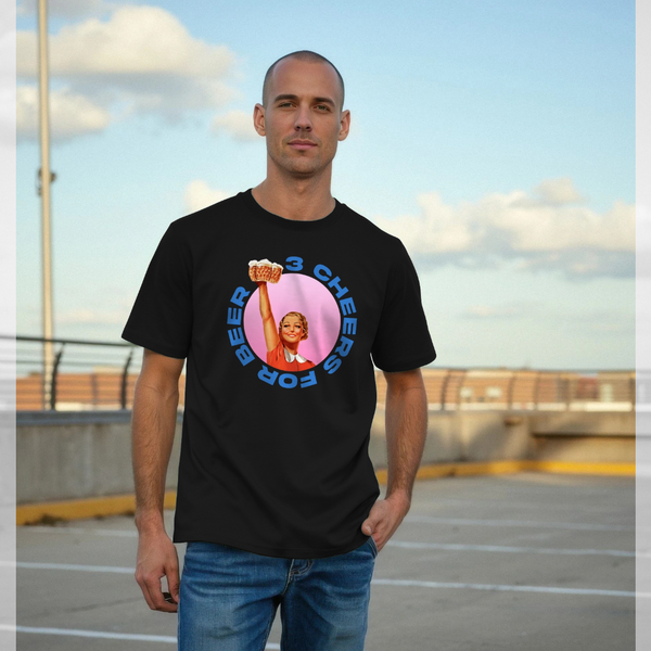 parka london Oktoberfest 'Three Cheers for Beer' Black T-Shirt