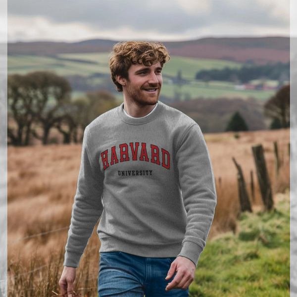 parka london Park Fields Harvard University Script Grey Sweatshirt