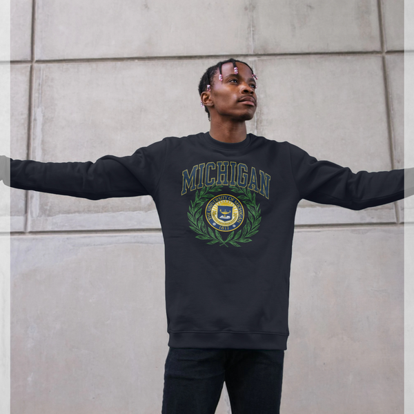 parka london Park Fields Michigan Crest Navy Sweatshirt