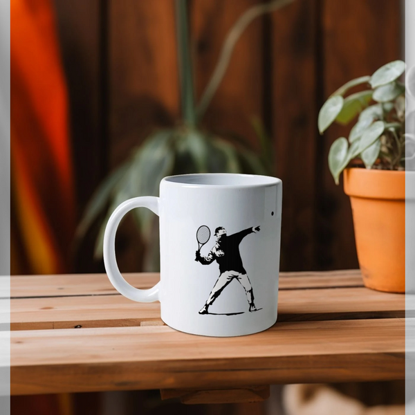 parka london apoh Banksy Tennis White Mug