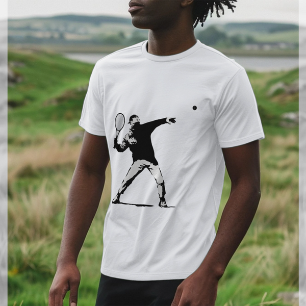 parka london apoh Banksy Tennis White T-Shirt