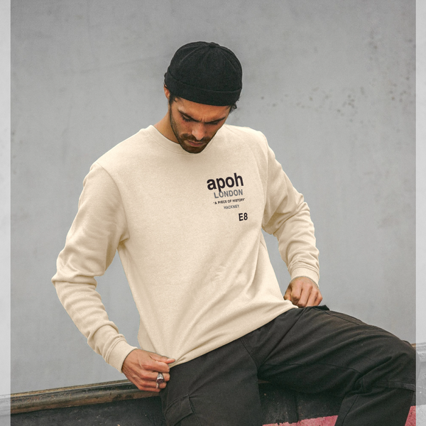 parka london apoh Hackney Slogan Cream Sweatshirt