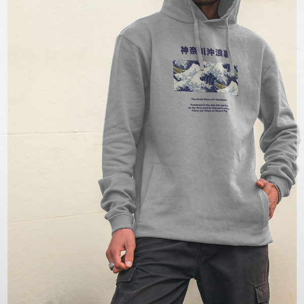 parka london apoh Hokusai 36 Views Grey Hoodie