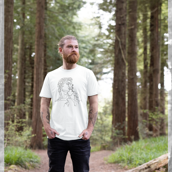 parka london apoh Michelangelo Lines White T-Shirt