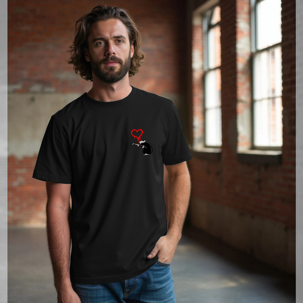 parka london Banksy Love Rat Black T-Shirt