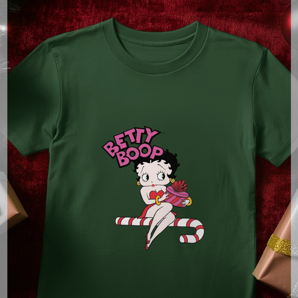 parka london Betty Boop Candy Cane Green T-Shirt