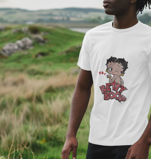 parka london Betty Boop White Faded T-Shirt