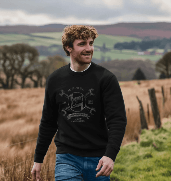 parka london Castrol Est 1899 Black Sweatshirt