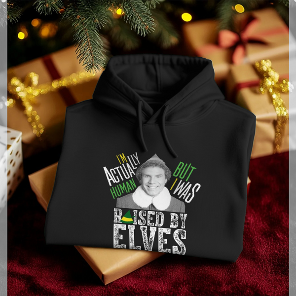 parka london Elf 'I'm Actually Human' Black Hoodie