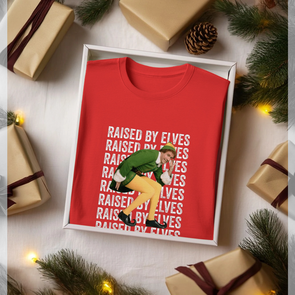 parka london Elf 'Raised By Elves' Red T-Shirt