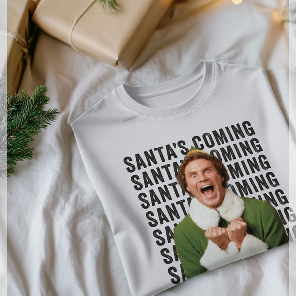 parka london Elf 'Santa's Coming ' White T-Shirt