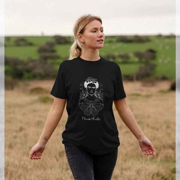 parka london Frida Kahlo Butterfly Black T-Shirt