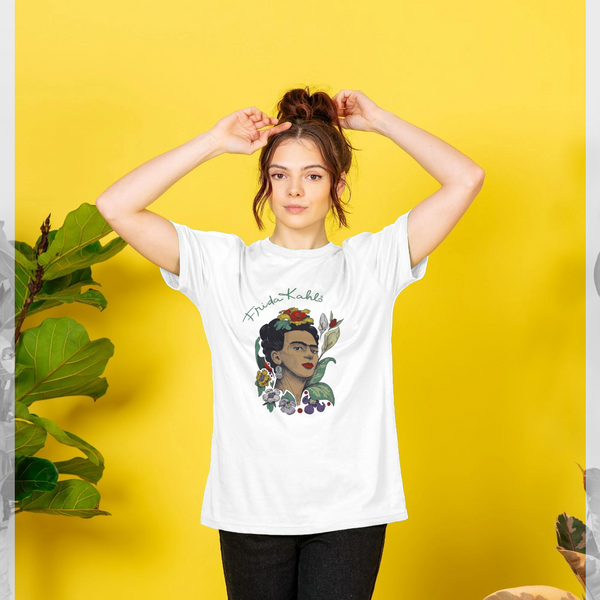 parka london Frida Kahlo Flowers White T-Shirt