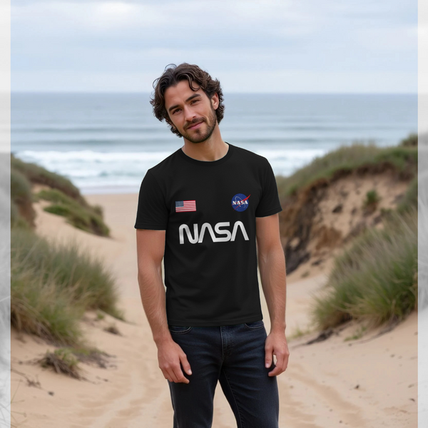 parka london NASA Badges Black T-Shirt