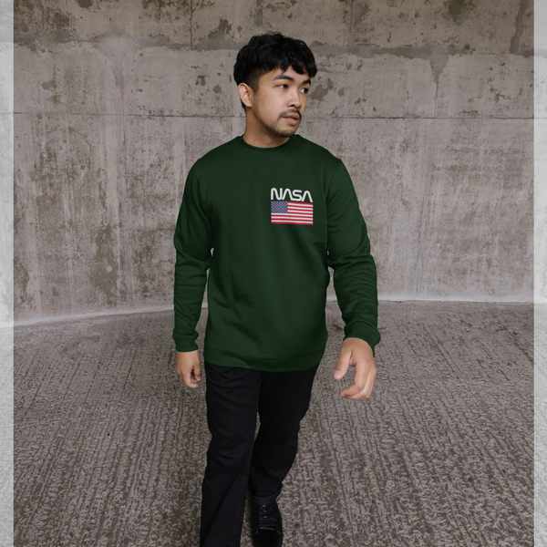 parka london NASA Stars & Stripes Green Sweatshirt