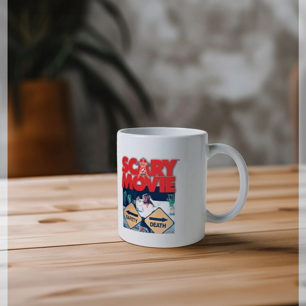 parka london Scary Movie Safety vs Death White Mug