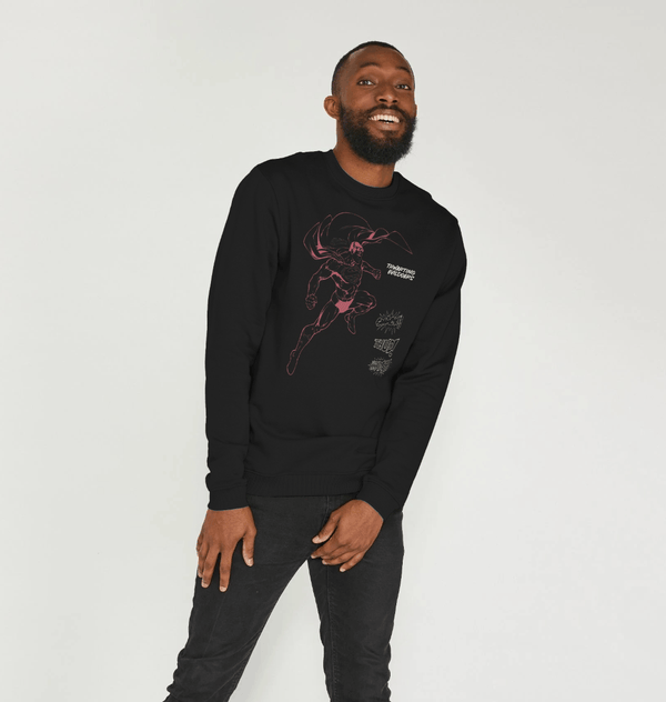 parka london Superman Exclamation Black Sweatshirt