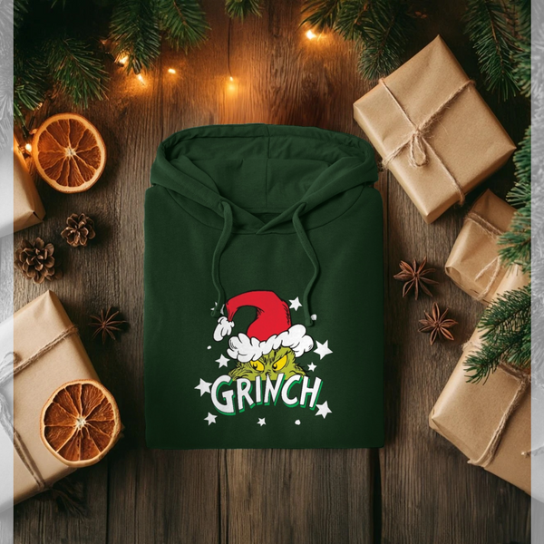 parka london The Grinch Santa Stars Green Hoodie