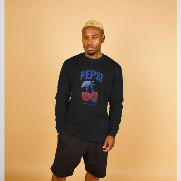 parka london Pepsi Vintage Wash Cherry Black Sweatshirt