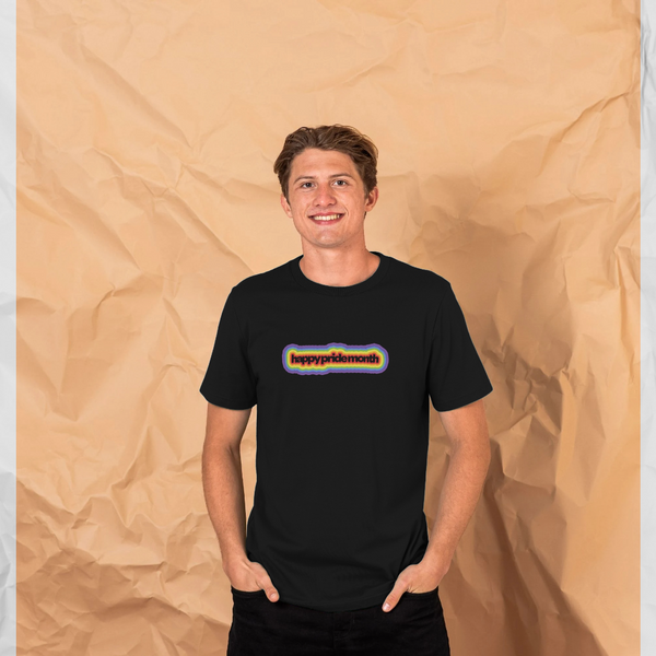 parka london Pride Month Rainbow Outline Black T-Shirt