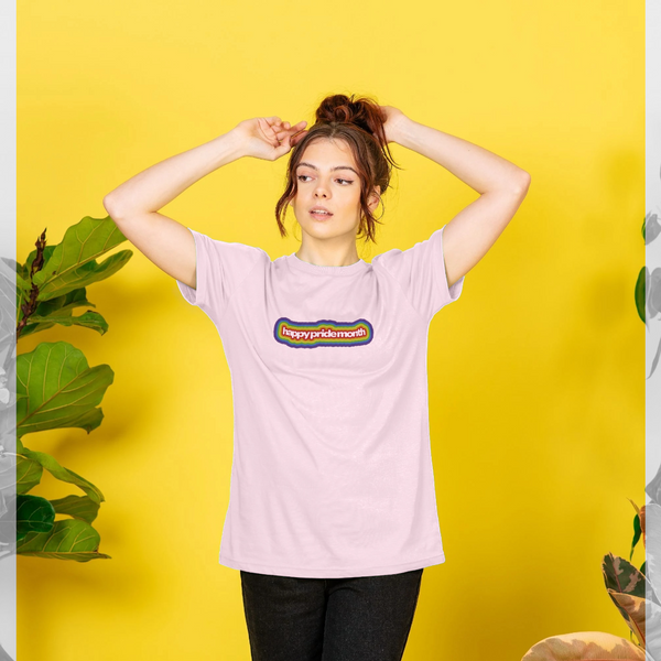 parka london Pride Month Rainbow Outline Pink T-Shirt